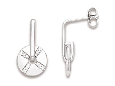 Orecchini Pendenti Da 20 Mm, Ossididi Zirconio, Argento 925 Rodiato