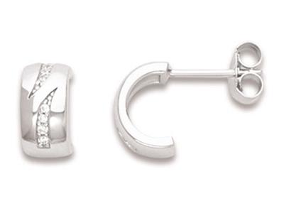 Semi-creoli Con Motivi A Virgola, 10 Mm, Ossidi Di Zirconio, Argento 925 Rodiato
