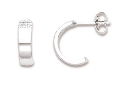 Semi-creoli Con Motivi, 14 Mm, Ossidi Di Zirconio, Argento 925 Rodiato