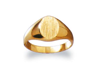 Anello Con Sigillo Girato Sul Dito,piastra 9 X 7 Mm, Oro Giallo 18k. Rif.28, dito 47