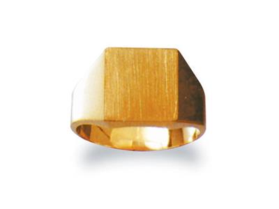 Anello Con Sigillo Regolabile Al Dito, Piastra 12 X 10 Mm, Oro Giallo 18k. Rif. 4238, Dito 56