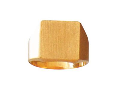 Anello Con Sigillo Massiccio Adattato Al Dito, Piastra 14 X 12 Mm, Orogiallo 18k. Rif. 42312, Dito 62
