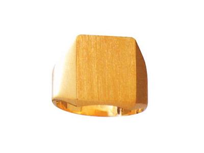Anello Con Sigillo Tornito Massiccio, Piastra 16 X 13,5 Mm, Oro Giallo18k. Rif. 42316, Dito 54