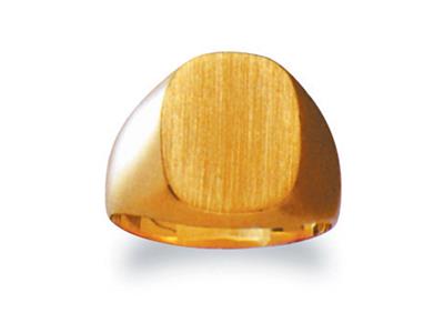 Anello Con Sigillo Tornito Massiccio, Piastra 15 X 12 Mm, Oro Giallo 18k. Rif. 4062, Dito 65