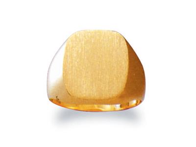 Anello Con Sigillo Tornito Massiccio, Piastra Da 16,5 X 13,5 Mm, Oro Giallo 18 Carati. Rif. 4063, Dito 63