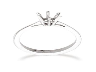 Solitario 6 Griffe Per Pietra Da 7 Mm, Oro Grigio 800 R{f. Solo 6 - Immagine Standard - 2