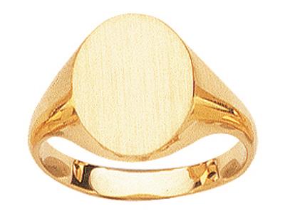 Anello Sigillato Ovale Massiccio 15x 11 Mm, Oro Giallo 18k. Rif. 0867 3