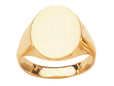 Anello Sigillato Ovale Massiccio 16x 13,5 Mm, Oro Giallo 18 Carati. R If. 08675