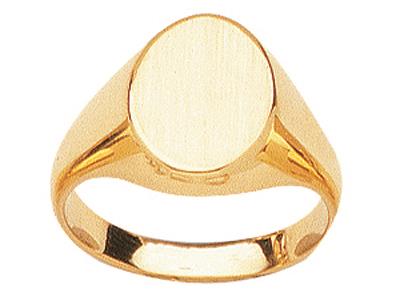 Anello Sigillare Ovale Massiccio 14x 10,5 Mm, Oro Giallo 18 Carati. R If. 08676