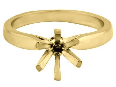 Solitario 6 Griffe Per Pietra Da 5 Mm, Oro Giallo 18 Carati. Rif. 26003 - Immagine Standard - 2