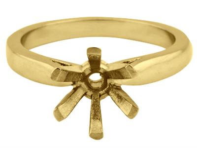 Solitario 6 Griffe Per Pietra Da 6 Mm, Oro Giallo 18 Carati. Rif. 26005 - Immagine Standard - 2