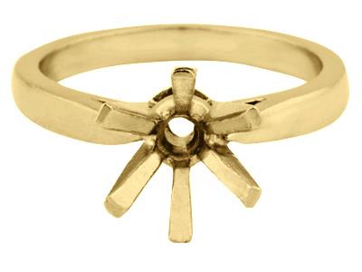 Solitario 6 Griffe Per Pietra Da 6,5 mm, Oro Giallo 18 Carati. Rif. 26006 - Immagine Standard - 2