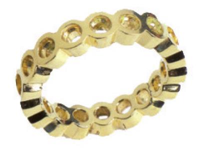 Fede Nuziale A 1 Fila Con Incastonatura Chiusa, Oro Giallo 18k. Rif. 480 - Immagine Standard - 2
