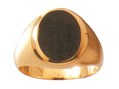 Anello Con Sigillo Massiccio Traforato Senza Onice 14 X 11 Mm, Oro Giallo 18 Carati. Rif. 21