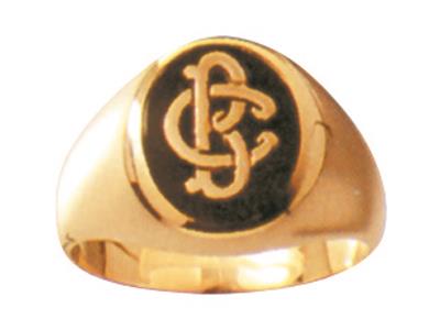 Anello Con Sigillo Massiccio Traforato Senza Onice 11 X 9 Mm, Oro Giallo 18 Carati. Rif. 24