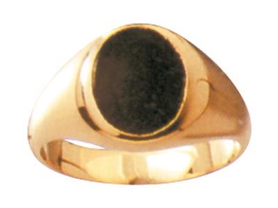 Anello Con Sigillo Massiccio Traforato Senza Onice 10 X 8 Mm, Oro Giallo 18 Carati. Rif. 25