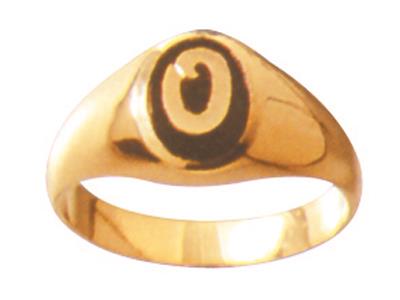 Anello Con Sigillo Massiccio Traforato Senza Onice 8 X 6 Mm, Oro Giallo 18 Carati. Rif. 28