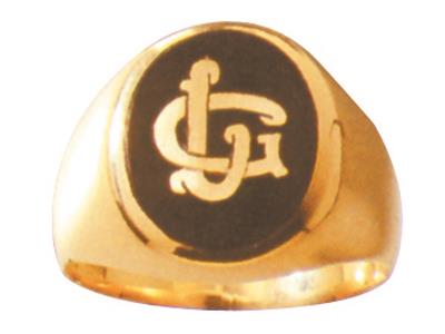 Anello Con Sigillo Massiccio Traforato Senza Onice 16 X 13 Mm, Oro Giallo 18 Carati. Rif. 40