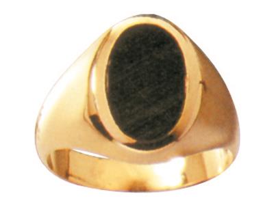 Anello Con Sigillo Solido Senza Onice 13,5 X 8,5 Mm, Oro Giallo 18 Ct. Rif. 49