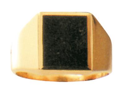 Anello Con Sigillo Massiccio Traforato Senza Onice 12 X 10 Mm, Oro Giallo 18 Ct. Ref. 423