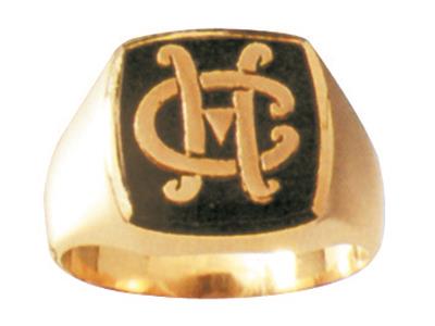 Anello Con Sigillo Massiccio Traforato Senza Onice 13 X 13 Mm, Oro Giallo 18 Carati. Ref. 684