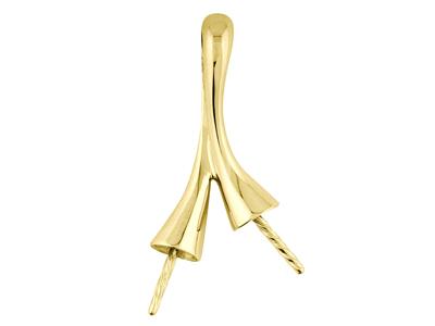 Ciondolo Per Perla Da 8 A 9 Mm, Orogiallo 18 Carati. Rif. Pe062
