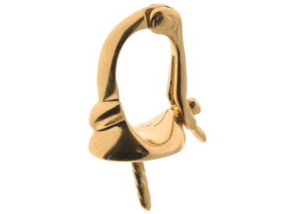 Cerniera A Clip Per Perla Da 8 A 9 Mm, Oro Giallo 18 Carati. Rif. Pec058