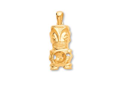 Ciondolo Tiki Per Perla Da 8 A 10 Mm, Oro Giallo 18 Carati. Rif. Pe100