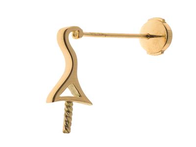 Sistema Di Orecchio Per Perla Da 7 A 9 Mm, Alpas, Oro Giallo 18 Carati. Rif. Pe212, Coppia