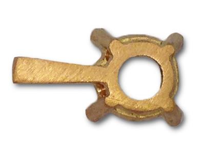 Lunetta A 4 Griffe Per Pietra Rotonda Da 6,5 mm, Oro Giallo 18 Carati. Rif. 02080 - Immagine Standard - 2