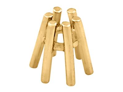 Chaton A 6 Griffe Per Pietra Rotonda Da 4 Mm, Oro Giallo 18 Carati. Rif. 01447 - Immagine Standard - 2