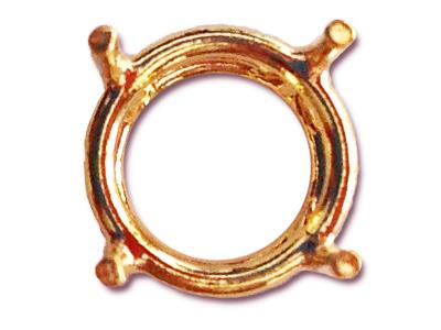 Lunetta A 4 Griffe Per Pietra Rotonda Da 2,6 Mm, Oro Rosso 18 Carati. Rif. 01506 - Immagine Standard - 2