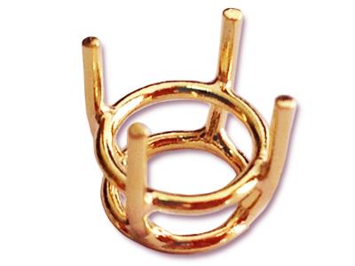 Castone A 4 Griffe Per Pietra Rotonda Da 3,7 Mm, Oro Rosso 18 Carati. Rif. 01506