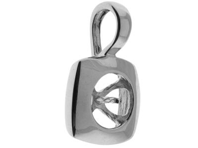 Ciondolo Per Perla Da 8 A 9 Mm, Orobianco 18 Carati Rodiato. Rif. Pe2 03