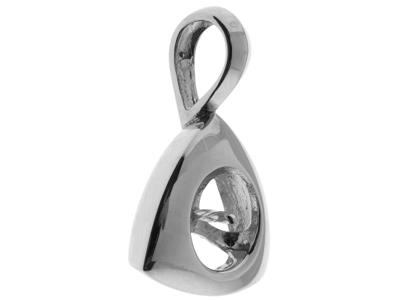 Ciondolo Per Perla Da 8 A 9 Mm, Orobianco 18 Carati Rodiato. Rif. Pe2 04