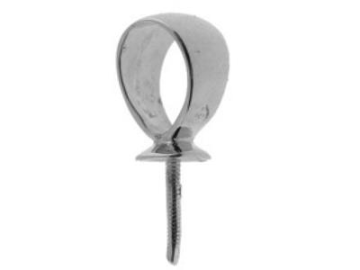 Cerniera Per Perla Da 8 Mm, Oro Bianco 18 Carati Rodiato. Rif. Be081