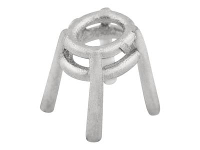 Castone A 4 Griffe Per Gemma Ovale 11,5 X 10,5 Mm, Oro Grigio 800 Ref.04146 - Immagine Standard - 2