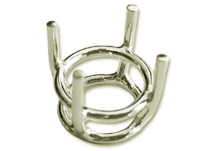 Lunetta A 4 Griffe Per Pietra Tondada 3,4 Mm, Oro Bianco 18 Carati Pd 6. Rif. 01506