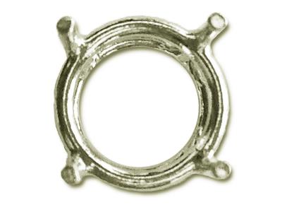 Castone A 4 Griffe Per Pietra Tondada 3,7 Mm, Oro Grigio 18 Carati Pd 6. Rif. 01506 - Immagine Standard - 2