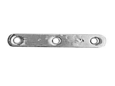 Distanziatore A Barretta A 3 Fori 18 Mm, Oro Bianco 18 Carati. N. 3 Bis