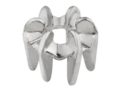 Chaton A Specchio 6 Griffe Per Pietra Tonda Da 3,7 Mm, Oro Bianco 18 Carati Pd 12,5. Rif. 01154/1 - Immagine Standard - 2