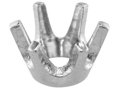 Castone A 6 Griffe Per Pietra Tondada 4,3 Mm, Oro Grigio 18 Carati Pd 12,5. Rif. 01007