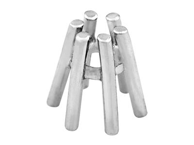 Castone A 6 Griffe Per Pietra Tondada 3 Mm, Oro Grigio 18 Carati Pd 1 2,5. Rif.01447 - Immagine Standard - 2