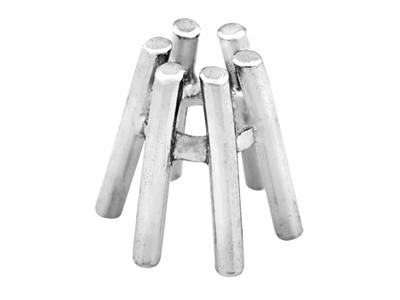 Lunetta A 6 Griffe Per Pietra Tondada 4 Mm, Oro Bianco 18 Carati Pd 1 2,5. Rif.01447 - Immagine Standard - 2