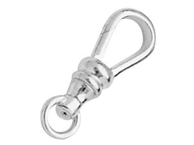 Chiusura A Moschettone Con Ardiglione Girevole 22 Mm, Argento 925 Ref.000453