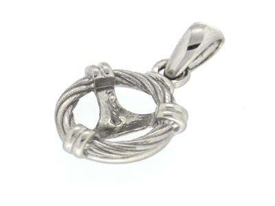 Ciondolo Boa Per Perle Da 8 A 11 Mm, Argento 925 Rodiato. Rif. Pec12