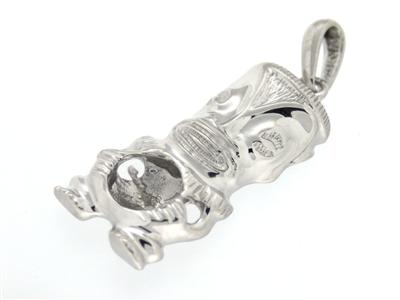 Ciondolo Tiki Per Perle Da 8 A 10 Mm, Argento 925 Rodiato Ref. Pe100