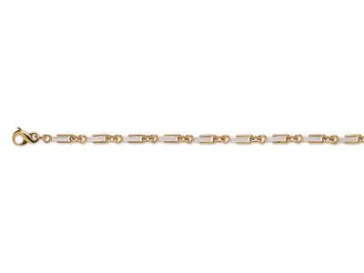 Bracciale Massiccio 5 Mm, 21 Cm, Oro Bicolore 18 Carati