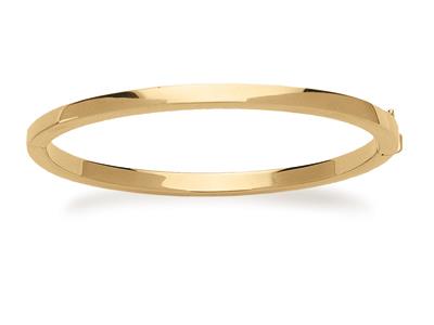 Bracciale Rigido A Filo Quadrato 4 Mm, 60 Mm, Oro Giallo 18 Carati