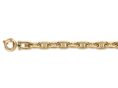 Bracciale Catena Dancora Liscia 12mm, 22 Cm, Oro Giallo 18 Carati